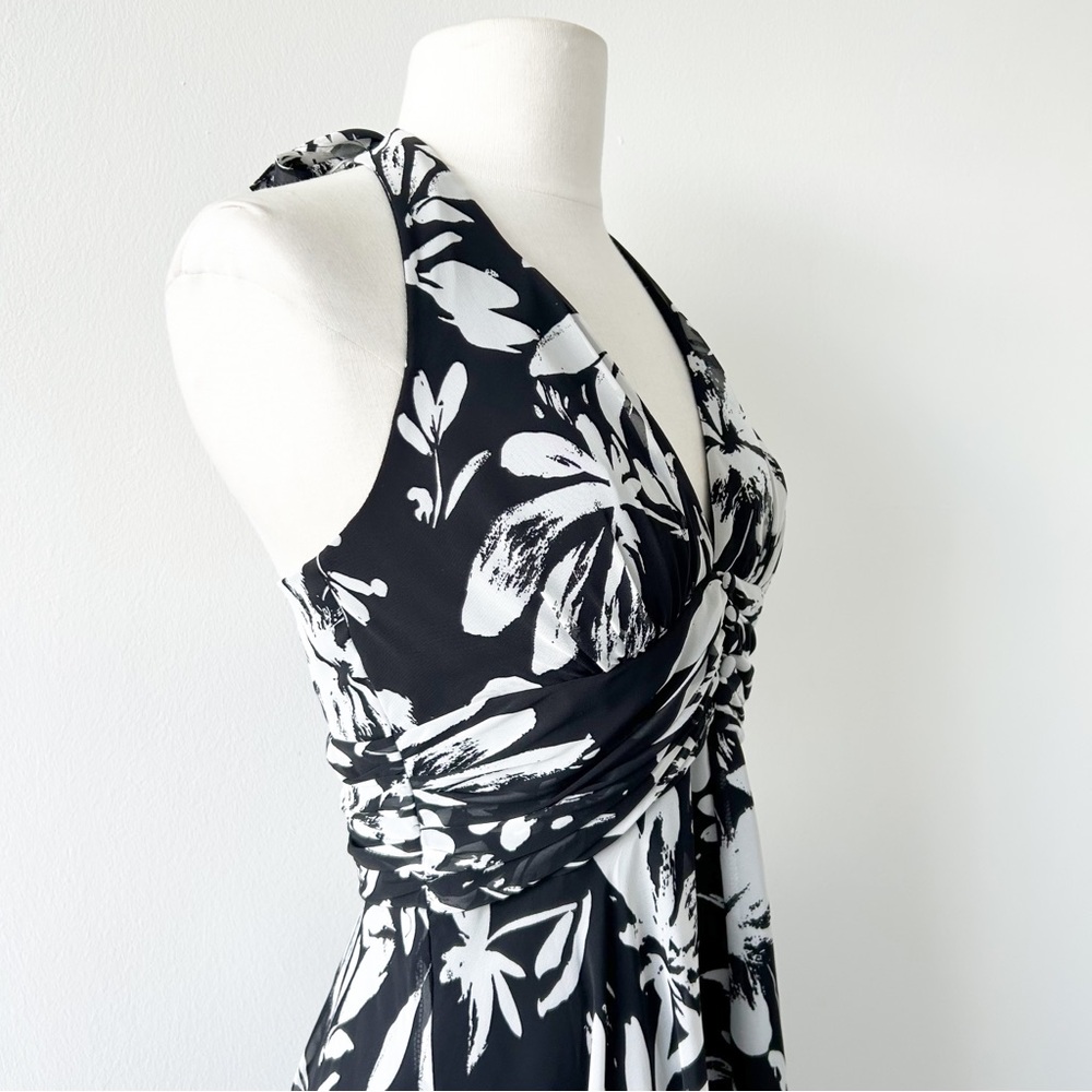 NEW White House Black Market Tropical Halter Chiffon Dress Size 0 - Picture 2 of 7
